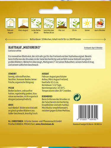 erstes zustzliches Bild des Artikels "Blattsalat Multigreen 3" aus der Kategorie "Salatsamen"