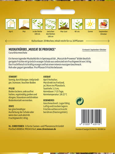 erstes zustzliches Bild des Artikels " Muskatkrbis Muscat de Provence" aus der Kategorie "Krbissamen"