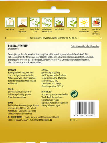 erstes zustzliches Bild des Artikels "Rucola/Salatrauke Venetia" aus der Kategorie "Salatsamen"