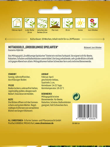erstes zustzliches Bild des Artikels "Mittagsgold Groblumige Spielarten" aus der Kategorie "Samen"