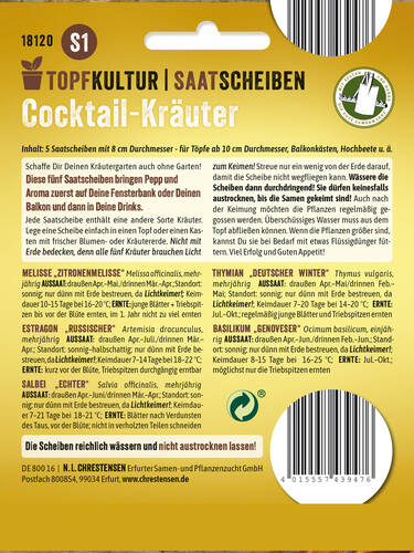 erstes zustzliches Bild des Artikels "Cocktail-Kruter - Saatscheiben Set" aus der Kategorie "Samen"