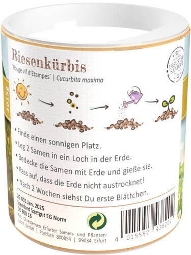 erstes zustzliches Bild des Artikels "Streudose Gartenkinder Riesenkrbis" aus der Kategorie "Krbissamen"