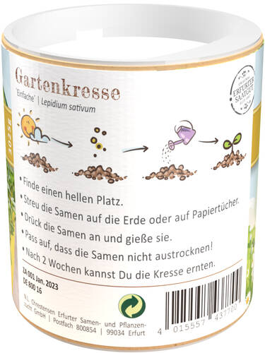 erstes zustzliches Bild des Artikels "Streudose Gartenkinder Gartenkresse, Einfache" aus der Kategorie "Samen"