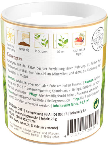 erstes zustzliches Bild des Artikels "Katzengras Streudose" aus der Kategorie "Samen"