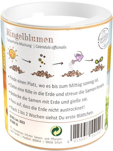 erstes zustzliches Bild des Artikels " Streudose Gartenkinder Ringelblumen Farbenfrohe Mischung" aus der Kategorie "Samen"