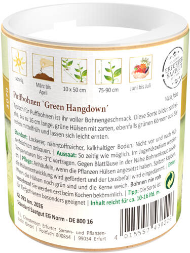 erstes zustzliches Bild des Artikels "Puffbohne Green Hangdown" aus der Kategorie "Samen"