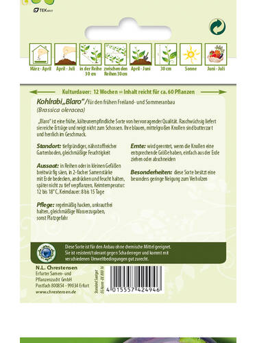 erstes zustzliches Bild des Artikels "Kohlrabi Blaro" aus der Kategorie "Kohlsamen"