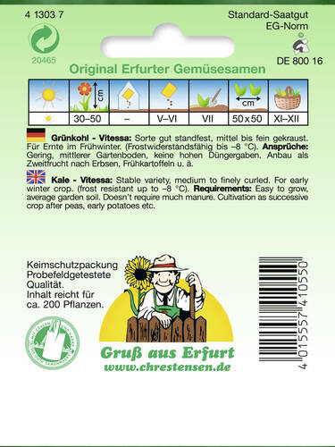 erstes zustzliches Bild des Artikels "Grnkohl Vitessa  (Portion)" aus der Kategorie "Kohlsamen"