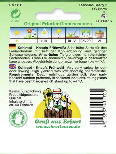 erstes zustzliches Bild des Artikels "Kohlrabi Knaufs Frhwei" aus der Kategorie "Kohlsamen"