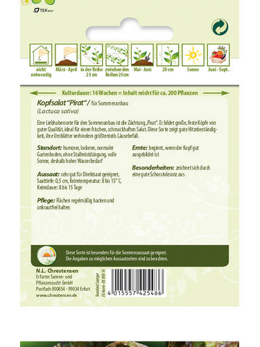 erstes zustzliches Bild des Artikels "Kopfsalat Pirat" aus der Kategorie "Samen"