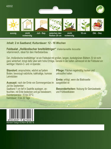 erstes zustzliches Bild des Artikels "Feldsalat Hollndischer breitblttriger" aus der Kategorie "Samen"