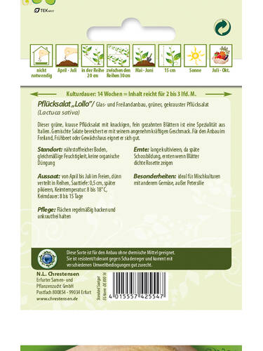 erstes zustzliches Bild des Artikels "Pflcksalat Lollo" aus der Kategorie "Salatsamen"