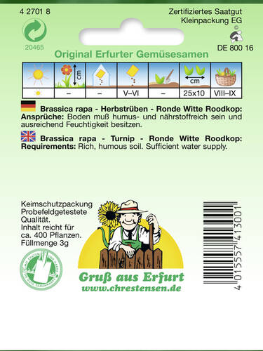 erstes zustzliches Bild des Artikels "Herbstrbe Ronde Witte Roodkop" aus der Kategorie "Samen"