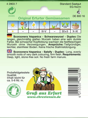 erstes zustzliches Bild des Artikels "Schwarzwurzel Duplex (Portion)" aus der Kategorie "Schwarzwurzel-Samen"