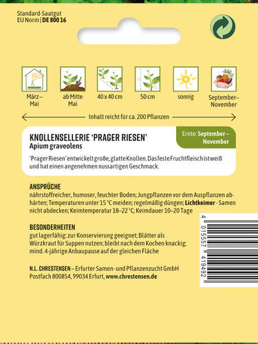 Erstes Zusatzbild des Artikels "Knollensellerie Prager Riesen" (Bildbeschreibung ist in Arbeit