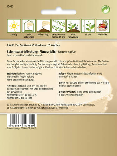 erstes zustzliches Bild des Artikels "Schnittsalat Fitness-Mix" aus der Kategorie "Samen"
