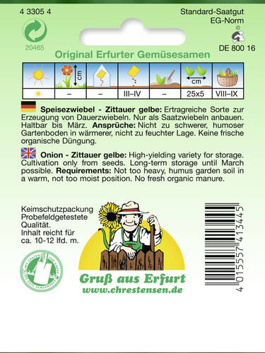 Samen - Zwiebel Zittauer Gelbe Bild 2