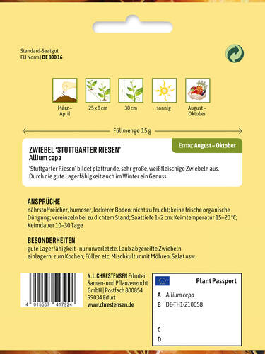 Erstes Zusatzbild des Artikels "Zwiebel Stuttgarter Riesen" (Bildbeschreibung ist in Arbeit