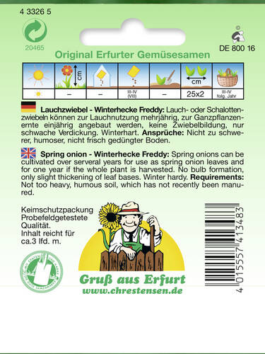 erstes zustzliches Bild des Artikels "Lauchzwiebel Winterhecke Freddy " aus der Kategorie "Samen"