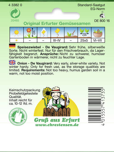 erstes zustzliches Bild des Artikels "Zwiebel Vaugirard (Portion)" aus der Kategorie "Samen"