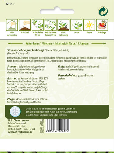 erstes zustzliches Bild des Artikels "Stangenbohne Neckarknigin" aus der Kategorie "Samen"