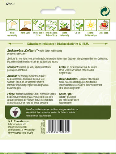 erstes zustzliches Bild des Artikels "Zuckererbse Delikata" aus der Kategorie "Erbsensamen"