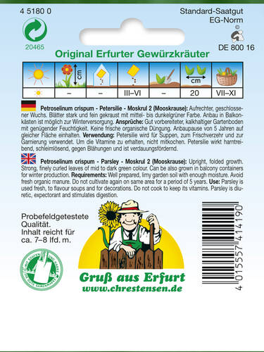 erstes zustzliches Bild des Artikels "Schnittpetersilie Moskrul 2 (Mooskrause)" aus der Kategorie "Samen"