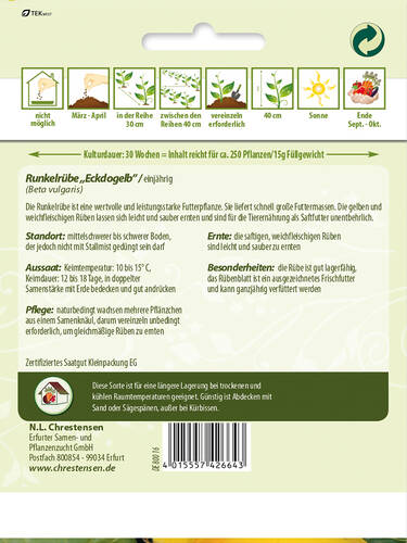 erstes zustzliches Bild des Artikels "Runkelrbe Amarilla de Eckendorf (Eckdogelb)" aus der Kategorie "Samen"