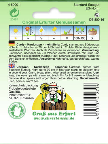 erstes zustzliches Bild des Artikels "Cardy Kardonzen" aus der Kategorie "Samen"