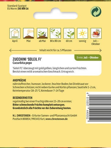 Erstes Zusatzbild des Artikels "Zucchini Soleil, F1" (Bildbeschreibung ist in Arbeit