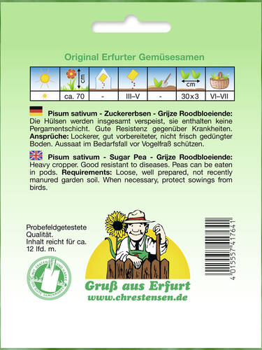 Samen - Zuckererbse Grijze Roodbloeiende Bild 2