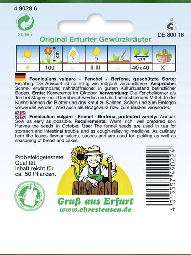 erstes zustzliches Bild des Artikels "Fenchel Berfena" aus der Kategorie "Samen"