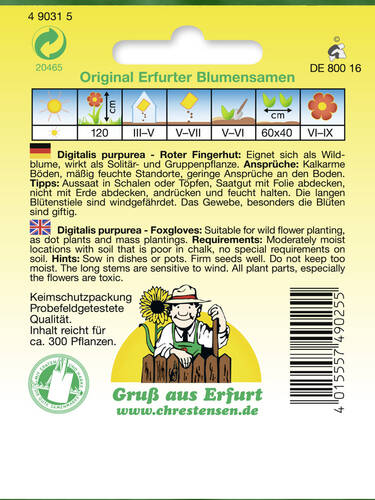 erstes zustzliches Bild des Artikels "Roter Fingerhut" aus der Kategorie "Samen Wildblumen"
