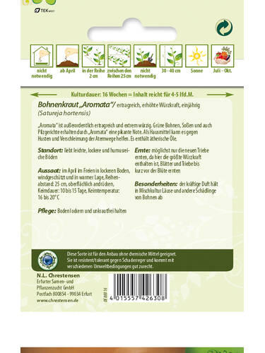 erstes zustzliches Bild des Artikels "Bohnenkraut Aromata" aus der Kategorie "Samen"