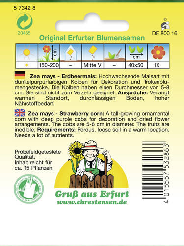 erstes zustzliches Bild des Artikels "Erdbeermais" aus der Kategorie "Samen"