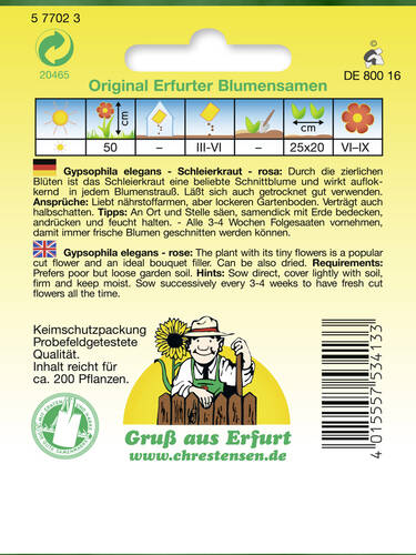 erstes zustzliches Bild des Artikels "Schleierkraut Rosa" aus der Kategorie "Samen"