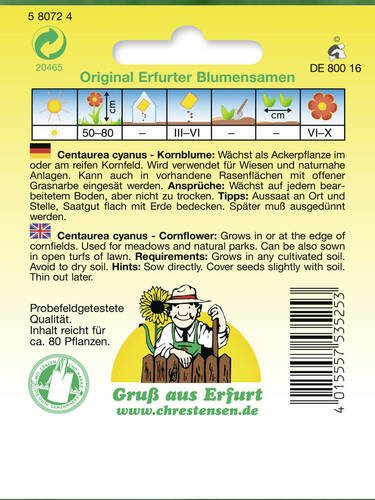 erstes zustzliches Bild des Artikels "Wilde Kornblume" aus der Kategorie "Samen Wildblumen"
