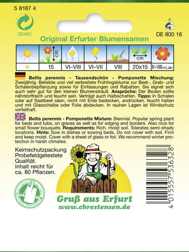 erstes zustzliches Bild des Artikels "Tausendschn Pomponette Mischung" aus der Kategorie "Samen"