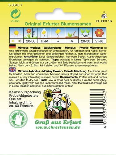 erstes zustzliches Bild des Artikels "Gauklerblume Twinkle Formula Mischung" aus der Kategorie "Samen"