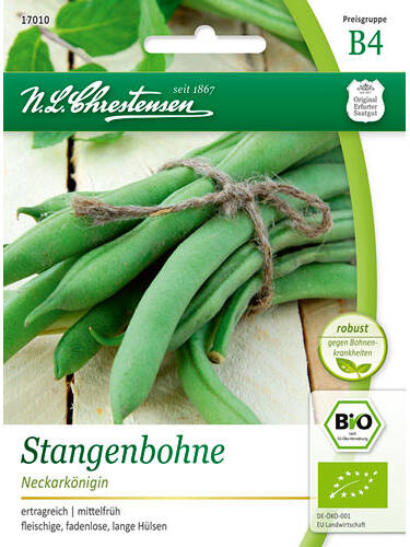 Bio Samen - BIO-Stangebohne Neckarknigin