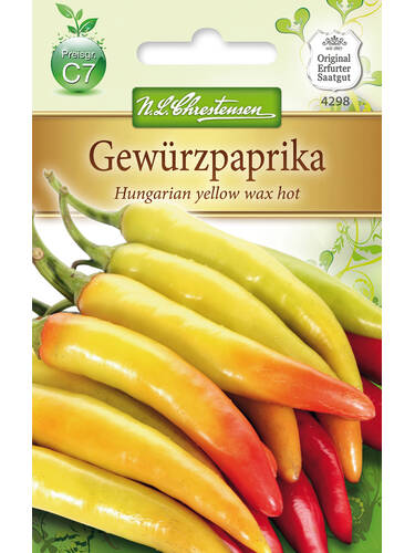 Hauptbild des Artikels "Gemsepaprika Hungarien yellow wax hot " aus der Kategorie "Samen"