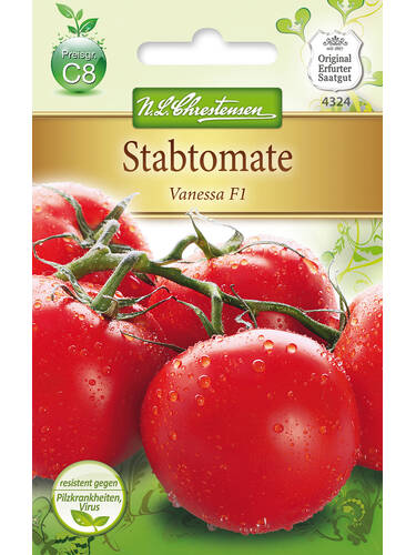 Hauptbild des Artikels "Stabtomate Vanessa, F1 (Portion inkl. Stecketikett)" aus der Kategorie "Tomatensamen"
