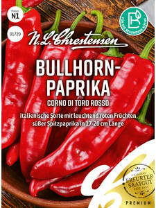 Bullhorn-Paprika Corno di toro rosso: (Bildbeschreibung ist in Arbeit)